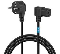 Waytex Cordon d'alimentation Secteur coudé 2 pôles + Terre CEE7 / IEC C13 1.80 m Noir