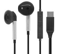 Waytex Écouteurs Filaire USB-C Intra-Auriculaires Universels - Compatible Toutes Marques, Mobiles, Tablettes et PC - Réduction de Bruit, Commandes Volume & Micro, Main Libre - Câble 1,2 m - Noirs