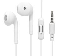 Waytex Écouteurs filaires Intra-Auriculaires avec Micro et Prise Jack 3.5 mm - Kit Mains Libres Compatible Toutes Marques, Smartphone, PC, Tablette, Lecteur MP3 - Blanc