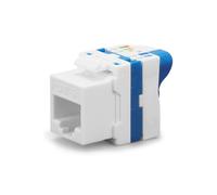 Waytex Embase Keystone RJ45 Courte Cat6a UTP sans outil - Connecteur réseau 10 Gbps 500 MHz - Repérage T568A/B - AWG22 à 26 avec levier de verrouillage