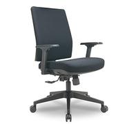 Fauteuil de Bureau Assise et Dossier Tissu Dacron Matelassé avec Accoudoirs, Ultra Confort, Basculant Synchrone Noir