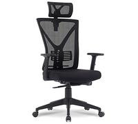 Waytex Fauteuil de Bureau Ergonomique avec têtière réglable - Dossier Maille Respirante - Soutien Lombaire et accoudoirs Ajustables - Mécanisme synchrone - Confort + de 7h