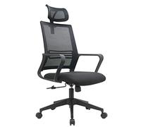 Fauteuil de Bureau Ergonomique Respirant avec Accoudoirs, Appui-tête et Soutien Lombaire - Noire