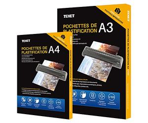 WAYTEX Lot 200 pochettes de plastification 100 x A3 + 100 x A4
