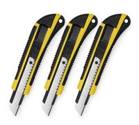 Waytex Lot de 3 Cutters 18mm avec Lame Sécable pour Pro et Particuliers