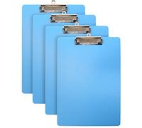 WAYTEX Lot de 4 Portes Bloc A4 avec Pince antiglisse Support en Polypro épaisseur 2mm - 225x315mm - Bleu ciel