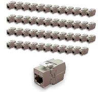 Waytex Lot de 48 Embases Keystone RJ45 Cat6a FTP sans outil - Connecteurs blindés métal zinc nickelé -10 Gbps 500MHz - Blindé FTP - Repérage T568 A/B AWG22 - 26 avec serre-câble