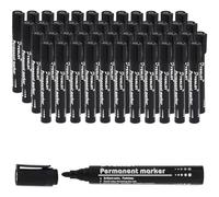Waytex Lot de 48 Marqueurs Permanents Noir Pointe Conique Encre indélébile Feutre Pointe Ogive 1,5 à 2 mm