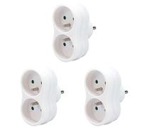 Waytex Multiprise Monobloc 2 Femelles Schuko 16A 52126, Paquet de 3