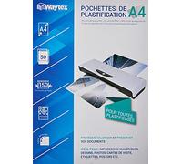 WAYTEX Pack 50 feuilles de plastification A4 75 microns finition brillante transparente