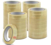 Waytex Pack de 32 Rubans adhésif de bureau transparent brillant haut pouvoir adhésif, largeur 19 mm rouleau de 66m qualité Pro épaisseur 50 micronS