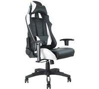 Waytex RACING Chaise de Bureau forme baquet simili cuir bicolore Noir et Blanc roi avec accoudoirs réglables Noir et Blanc G