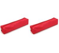 Waytex Trousse Textile rectangulaire Petit Format 21 x 4 x 4 cm Couleurs Rouge (Lot de 2)