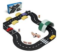 Waytoplay Circuit Expressway de 16 pièces pour Petites Voitures - Circuit Flexible, indestructibe et étanche - Circuit de Voiture à Assembler de 2,58m - Made in Pays-Bas