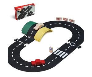 Waytoplay Circuit Ringroad de 12 pièces pour Petites Voitures - Circuit Flexible, indestructibe et étanche - Circuit de Voiture à Assembler - Made in Pays-Bas
