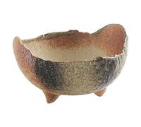 Wazakura Banko Series Petis Pot à Bonsaï Rustique Japonais, Fait à la Main en Forme de Croissant Taille 12 cm, Fabriqué au Japon, Pot de Fleurs Décoratif, Vase de Plante d'Intérieu - Vert Sable