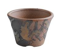 Wazakura Banko Series Petit Pot à Bonsaï et Plantes Rond, Fait à la Main en Céramique avec Trou de Drainage 11 cm, Fabriqué au Japon, pour Jardin et Interieur - Kindami