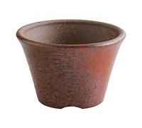 Wazakura Banko Series Petit Pot Jardinage à Bonsaï Rond, Pot en Céramique avec Trou de Drainage 11 cm, Fabriqué au Japon Artisanalement - Argile Rouge