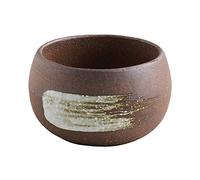 Wazakura Banko Series Pot à Bonsaï et Plante en Céramique Fait à la Main 10 cm, Fabriqué au Japon, Petit Pot de Fleurs Rond, Mini Cactus et Bol à Plantes - Blanc