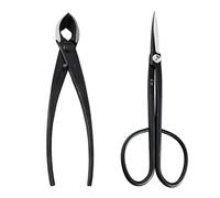 Wazakura Ensemble 2 Outils Essentiels pour Bonsaï et Jardinage Fabriqués au Japon, Ciseaux Twig en Acier Japonais Yasugi Japonais 210mm et Coupe Branche Pince Concave 200mm