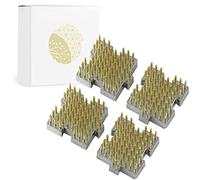 Wazakura Hanafubuki Lot de 4 Mini Pièces Pique-Fleurs Emboîtable Ikebana Kenzan, Accessoires en Laiton Fabriqués au Japon, 32 mm x 30 mm