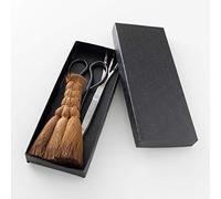 Wazakura Kit Bonsaï : Ciseaux Satsuki 180 mm, Pince Râteau et Balai | Ciseaux en acier carbone de 84 g, pince inox à râteau et balai en palmier pour la terre et la mousse, fabriqués au Japon