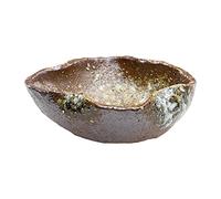 Wazakura Shigaraki Series Petit Pot à Bonsaï en Céramique en Forme de Feuille, Fait à la Main avec Trou de Drainage 15 cm, Fabriqué au Japon, Pot à Fleurs Idéal pour intérieur et Jardin
