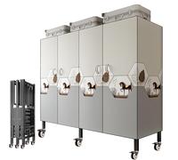 WAZCSD Armoire avec Housse Portable, Penderie Pliable avec roulettes for Chambre À Coucher, Étagère De Rangement De Manteau De Vêtements Autoportante(C,152cm/59.8in)