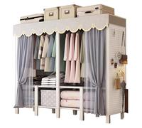 WAZCSD Armoire Portative Pliable, Support À Vêtements en Métal Autonome, Support À Rangement Robuste, Armoires Couvertes pour Chambre à Coucher, Panneau Perforé(White,241cm/94.9in)