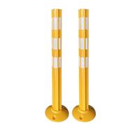 WAZCSD Bollard De Sécurité 80 cm, Borne de Sécurité en TPU, Barrière de Sécurité Amovible Jaune, pour Parking Stationnement, Piétons, École(A,2pcs)