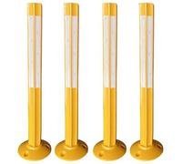 WAZCSD Bollard De Sécurité 80 cm, Borne de Sécurité en TPU, Barrière de Sécurité Amovible Jaune, pour Parking Stationnement, Piétons, École(B,4pcs)