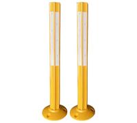 WAZCSD Bollard De Sécurité 80 cm, Borne de Sécurité en TPU, Barrière de Sécurité Amovible Jaune, pour Parking Stationnement, Piétons, École(B,2pcs)
