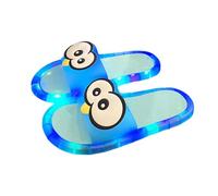 WAZHAKU Chaussons lumineux à LED unisexes - Modèle de couple - Motif yeux de dessin animé - Mousse à mémoire de forme douce - Antidérapantes - Bout ouvert - Une sangle - Pour l'extérieur - Salle de