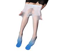 WAZHAKU Collants ultra fins 0D en nylon brillant pour homme - Legging sexy pour homme - Ultra fin - 0D - Collants brillants - Collants sexy - Legging à l'huile - Panty avec Bulge Pouch Sissy Lingerie