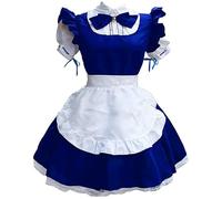 WAZHAKU Costume de cosplay de Maid pour femme - Robe Lolita sexy pour femme - Costume de soubrette française - Vêtements sissy kawaii - Costume d'Halloween - Robe Lolita sexy - Noir - Cosplay pour