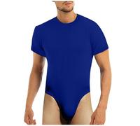 WAZHAKU Ensemble en une pièce pour homme, Body à manches courtes, Stringer, Bodysuit, Combinaison, Sous-vêtements pour homme, Costume serré, T-shirt à compression avec effet ventre plat, Sous-vêtement