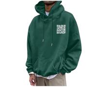 WAZHAKU Funny Fu QR Code Sweat à capuche pour homme et femme Scannable Drôle Sweat à capuche Humorous Hidden Message Shirt Funky Trend Pull à capuche Adolescents Filles QR Code Pull de Noël Hauts, R