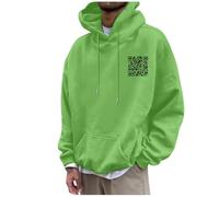 WAZHAKU Funny Fu QR Code Sweat à capuche pour homme et femme Scannable Drôle Sweat à capuche Humorous Hidden Message Shirt Funky Trend Pull à capuche Adolescents Filles QR Code Pull de Noël Hauts, R