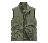 WAZHAKU Gilet de chasseur pour homme - Gilet d'extérieur avec de nombreuses poches - Séchage rapide - Léger et respirant - Veste sans manches - Pour la chasse, la photographie, le camping - Gilet