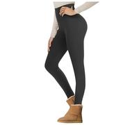 WAZHAKU Legging thermique pour femme - Taille haute - Long - Avec intérieur en polaire - Chaud - Collants thermiques - Pantalon de course - Pantalon thermique confortable - Pantalon de détente, R gris