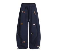 WAZHAKU Pantalon de jogging pour femme Baggy avec graphisme teckel Sweatpants en coton avec cordon de serrage Pantalon de loisirs Y2K Streetwear avec poches Pantalon de jogging Baggy pour femme