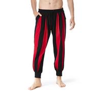 WAZHAKU Pantalon sarouel pour homme - Pantalon clown rayé - Pantalon bouffant - Mode imprimé hippie - Pantalon Aladin - Pantalon ample - Pantalon de jogging - Pantalon de sport - Pantalon streetwear