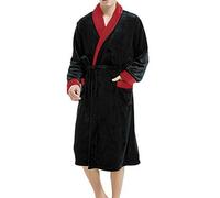 WAZHAKU Peignoir pour homme en tissu éponge coton peignoir de bain doux et long peignoir kimono pour homme vêtements de nuit léger peignoir de chambre peignoir pour homme, rouge, 3XL