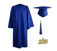 WAZHAKU Robe unisexe pour adulte - Vêtement universitaire - Robe de remise de diplôme - Robe de remise de diplôme - Avec pompons, R bleu., 57