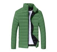 WAZHAKU Veste d'hiver légère pour homme - Parka de sport - Veste bomber - Veste d'hiver - Veste de jogging - Veste matelassée légère - Veste de loisirs - Coupe droite - Veste de randonnée douce