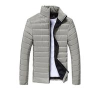 WAZHAKU Veste d'hiver légère pour homme - Parka de sport - Veste bomber - Veste d'hiver - Veste de jogging - Veste matelassée légère - Veste de loisirs - Coupe droite - Veste de randonnée douce