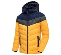 WAZHAKU Veste matelassée pour homme - Doudoune épaisse et chaude - Bicolore - Doudoune matelassée - Manteau d'hiver décontracté - Veste de transition avec capuche - Manteau matelassé confortable