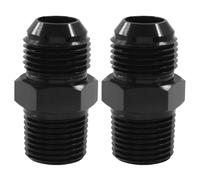 Waziaqoc Lot de 2 adaptateurs de raccord de tuyau évasés mâles 10 AN vers 1,27 cm NPT, 7/8-14UNF en aluminium droit noir
