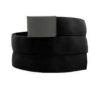 WAZOO Ceinture de survie en plein air | Ceinture cache-cache pour voyage | solide et durable | Ceinture d'argent | Boucle en acier inoxydable | Fabriqué aux États-Unis - Noir - Large