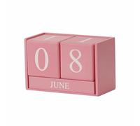 WAZUBC Calendrier Décoratif en Bois Vintage Réutilisable Calendrier De Bureau Perpétuel De Bureau Quotidien pour Bureau, Mois, Date, Numéro, Décoration de Bureau (rose)